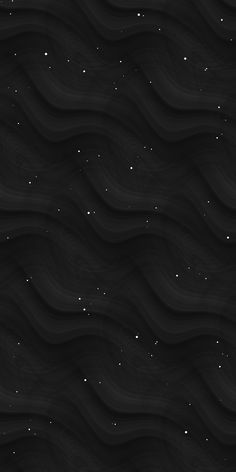 an abstract black and white background with wavy lines, stars and small dots in the sky