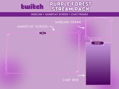 the purple forest stream pack is shown with text and images to describe it's location