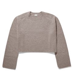 The Cleo - Wheat – KULE Cropped Cashmere Sweater For Fall, Boxy Fit Cropped Sweater With Ribbed Cuffs For Fall, Boxy Cropped Sweater For Fall, Boxy Fit Cropped Sweater For Winter, Boxy Fit Cropped Sweater For Fall, High Waisted Bottoms, Cashmere Dress, Pajama Dress, Sweater Style