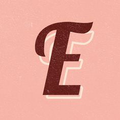 the letter e is made up of letters that appear to be painted pink and brown