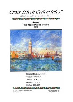 the cover for cross stitch collectibles featuring venice and the dogamaine - venice