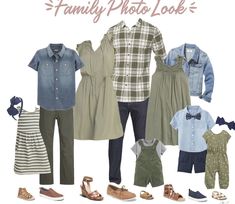 an image of family photo look with clothes and shoes