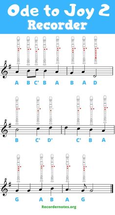 the printable music sheet for kids to learn how to read and practice recorders