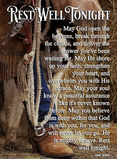 a cowboy's prayer for rest well tonight