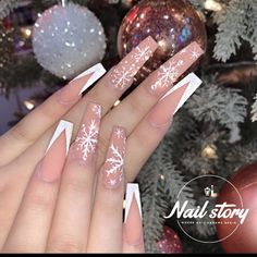 Christmas Nail Art Ideas, Long Acrylic Nail Designs, Bling Acrylic Nails