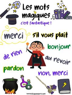 a poster with words written in french and english