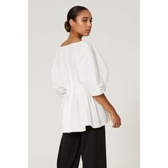 White cotton (63% Cotton, 37% Nylon). Top. Short sleeves. V-neckline. Imported. Rent The Runway, Closet Designs, White Cotton, Short Sleeves, Fashion Design, White