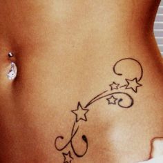 ☆ Best Star Tattoos, Tumblr Tattoo, Hip Tattoo Designs, Belly Tattoos, Star Tattoo Designs, Stomach Tattoos, Tattoo Designs For Girls, Side Tattoos