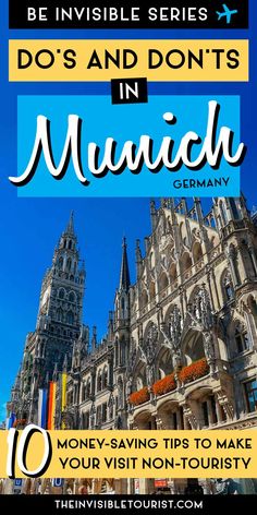 the top 10 things to do in municch germany with text overlaying it