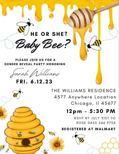 Click the link on the file in inbox  , then you will redirect to CanvaEdit Your design & downloadThis flyer is digital , no physical products will be shipped. What Will It Bee, Gender Reveal Invitations Template, Invitations Template