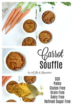 carrot souffle recipe with text overlay