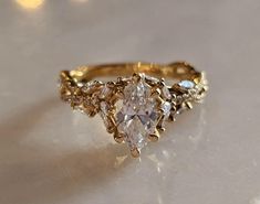 a close up of a ring on a table