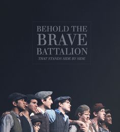 a group of men standing next to each other in front of a black background with the words behold the brave batallon