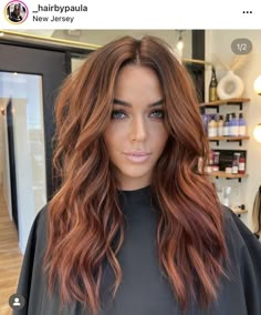 Brown Hair To Auburn Before And After, Color Melt Red To Blonde, Popular Hair For 2023, Trendy Red Hair 2023, Smudge Root Red Hair, Auburn Hair With Green Eyes, Cowboy Copper Hair Color Brunette, Ginger Hair For Brunettes, Brown Hair With Red Lowlights Burgundy