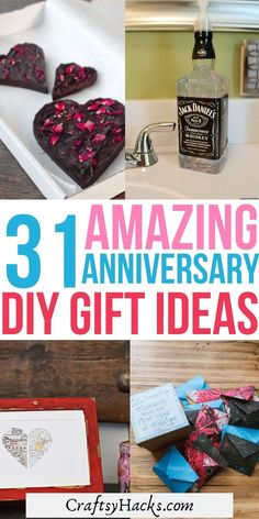 the words amazing 31 anniversary diy gift ideas