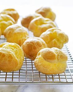 freshly baked pastries cooling on a wire rack