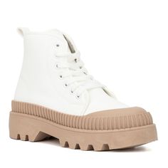 Beat the weather odds in the Treasure sneakers. Sporty with an edgy finish, these feature a lace-up upper and lug sole for better grip. Olivia Miller, Target Clothes, Closed Toe Shoes, Sole Sneakers, Platform Sneaker, Casual Lace, Sneakers Online, Lug Sole, Timberland Boots