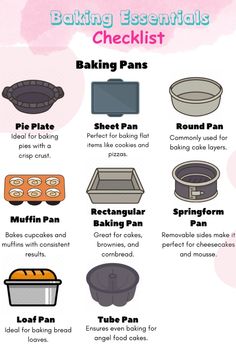 baking essentials checklist for beginners to learn how to bake in the oven