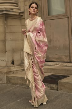 Elevate your ethnic wardrobe with our Engaging Art Silk Fabric Saree With Weaving Work. Made with fine art silk fabric, this saree showcases meticulous weaving work that brings out a sense of richness and sophistication. Its unique design offers a contemporary touch to the traditional saree. Ideal for festive occasions, weddings or cocktail parties. Steal the spotlight with our gorgeous saree and experience the charm of timeless elegance! Luxury Traditional Pink Saree, Elegant Pink Art Silk Saree, Traditional Pink Silk Pre-draped Saree, Pastel Banarasi Saree, Pink Art Silk Saree, Traditional Pink Art Silk Pre-draped Saree, Pastel Saree, New Fashion Saree, Gorgeous Saree