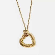 For Your Consideration This Splendid Collection By David Yurman, This Marvelous Heart Pendant Is Created In 18k Solid Yellow Gold, Holy Polished Finish, This Pendant Is Discontinued And Rare. Brand: David Yurman Metal: 18k Yellow Gold Pendant Measurement: 25mm X 24mm Chain Length: 16inches Long Item Weight: 24.8 Grams (Solid Gold Hallmarks: David Yurman Dy Accessories : Elegant Box Inlcuded! Very Good Condition Please Refer To Clear Photos Take Advantage Of This Special Offer For That Special Someone! Questions Are Welcome And Encouraged! Check Out Our Store With For More Unique Handmade And Exclusive Brand Names Inventory Posted Daily! Each Piece Is Thoroughly Examined Gold Hallmarks, Accessories Elegant, Box Chain Necklace, David Yurman Jewelry, Yellow Gold Pendants, David Yurman, Box Chain, Solid Yellow, Special Offer