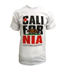 Show your Cali Republic pride with this stylish T-shirt. Size: S.  Color: White.  Gender: male.  Age Group: adult. California Republic, Bear Logo, Cotton Shirts For Men, Retro Men, Bear T Shirt, Mens Graphic Tee, Logo T Shirt, Cotton Shorts, Tshirt Logo