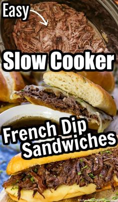 an easy slow cooker french dip sandwiches recipe