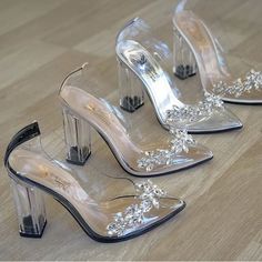 Spring Wedding Shoes, Wedding Shoes Pumps, Glass Heels, Wedding Shoes Bride, Cinderella Shoes