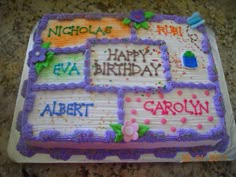 a birthday cake with writing on it