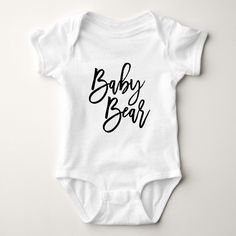 A cute little gift to coordinate with our Mama Bear Shirt for new moms White Cotton Tops With Bear Print, Playful Cotton Tops With Bear Print, Cute White T-shirt For Gender Reveal, Cute Personalized White Tops, Cute White T-shirt With Bear Design, Personalized Casual Tops For Gender Reveal, Cute Personalized White T-shirt, Cute Cotton T-shirt With Bear Design, Playful Personalized White Tops