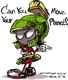 an image of a cartoon character wearing a helmet and sitting on a scooter with the words can you move your planet?