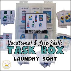 the laundry sorter is filled with various items to help kids learn how to use it