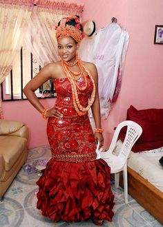 Bride And Groom Attire, Benin Wedding, Benin Bride, Edo Brides