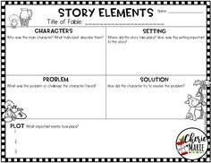 the story elements worksheet for students to practice their writing skills and reading alouds