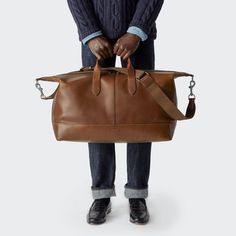 Shinola Men's Bag | Canfield Classic Holdall | Brown Leather Brown Business Duffle Bag, Leather-lined Weekender Bag For Everyday Use, Leather Trim Travel Bag For Everyday Use, Classic Leather Luggage With Leather Trim, Classic Bags With Leather Handles In Bridle Leather, Classic Bags With Bridle Leather And Leather Handles, Formal Briefcase With Leather Trim, Luxury Luggage For Everyday Use, Luxury Everyday Luggage