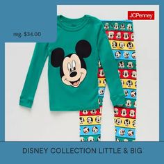 Get your Mickey Mouse fan ready for bed in style with this Disney Collection pajama set. Made from 100% cotton, this set includes a long-sleeve tee with a bold graphic, plus a coordinating pair of pull-on printed pants. # Pieces In Set: 21st Piece Description: Top1st Piece Fabric: Rib1st Piece Fiber Content: 100% Cotton1st Piece Care: Machine Wash, Tumble Dry2nd Piece Description: Pants2nd Piece Closure Type: Full Elastic2nd Piece Fabric: Rib2nd Piece Fiber Content: 100% Cotton2nd Piece Care: M… Mickey Mouse Pajamas, Pajama Sets, Printed Pants, Big Boys, Pajama Set, Long Sleeve Tees, Disney, Bed, Long Sleeve