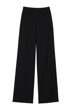 Wide trousers featuring chalk stripes, darts at the back and welt pockets. These trousers match the top Sandro Women's wide trousers Chalk stripes Darts on back Pintucks Zip fastening The model is 5'9 tall and wears a size 4 Classic Striped Wide-leg Pants, Classic Striped Wide Leg Pants, Classic Dress Pants With Vertical Stripes For Work, Wide-leg Pants With Vertical Stripes For Workwear, Striped Wide Leg Business Pants, Striped Wide Leg Pants For Business, Wide Leg Striped Pants For Business, Classic Workwear Bottoms With Vertical Stripes, Classic Vertical Stripes Workwear Bottoms