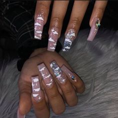 Fall Acrylic Nails, Cute Acrylic Nail Designs, Baddie Nails, Cute Nail Ideas, Aesthetic Nails, Summer Acrylic Nails, Glam Nails, Coffin Nails Designs, Birthday Nails