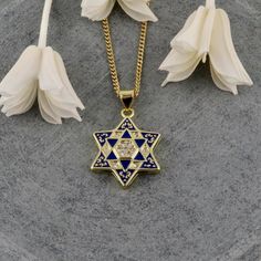 Gold filled unique Star of David enamel cz charm on a gold filled chain - Gold filled star of david pendant with interesting details - Choose chain length and style in options  - Pendant measures 20x18mm  Pendant is pictured in listing photo with the curb chain Star Of David Jewelry, Jewish Star Necklace, Necklace Fancy, Jewish Necklace, Star Of David Necklace, Jewish Star, Star Necklace Gold, Star Of David Pendant, Window Shopping