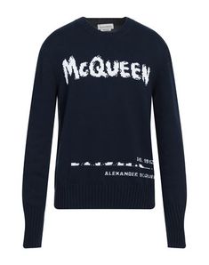 Knitted Logo Lightweight knit Round collar Two-tone Long sleeves No pockets Alexander Mcqueen Men, Lightweight Knit, Men's Sweater, Round Collar, Midnight Blue, Blue Man, Alexander Mcqueen, Sweat Shirt, Two Tone