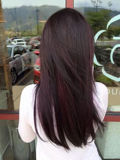 Dark Hair Cherry Highlights, Dark Red Hair Color With Highlights, Subtle Red Highlights In Brown Hair, Pelo Color Borgoña, Pelo Color Vino, Cherry Hair Colors, Hair Color Images, Hair Color Chocolate