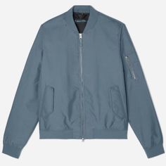 Everlane The Bomber Jacket | Uniform A New Take On The Ma-1 Flight Jacket Style. Ours Is Made Of A Recycled, Water-Resistant Polyester Blend And Complete With Magnetic Closure Pockets And A Two-Way Zipper. Faded Blue Blue Outerwear With Ribbed Cuffs For Fall, Everlane Long Sleeve Winter Outerwear, Everlane Winter Outerwear With Long Sleeves, Everlane Winter Outerwear With Pockets, Everlane Long Sleeve Outerwear For Spring, Everlane Long Sleeve Spring Outerwear, Everlane Spring Long Sleeve Outerwear, Casual Everlane Outerwear With Pockets, Casual Everlane Outerwear For Fall