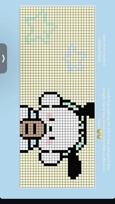 a cross stitch pattern with a cow on it