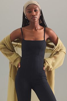 Polyester, elastane Adjustable straps Pull-on styling Hand wash Imported | Go The Distance Jumpsuit by LSPACE in Black, Women's, Size: Smallmall, Polyester/Elastane at Anthropologie Go The Distance, L Space, Black Jumpsuit, Anthropologie, Adjustable Straps, Jumpsuit, Hand Wash, Black