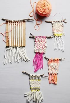 there are many different types of weavings on this page, including yarn and thread