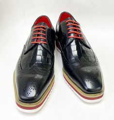 Style: 515-35-Black/Red – C&E Fashions Cordovan Shoes, Shoe Polish, Shoe Horn, Shoe Tree, Horse Hair, Red Lace, Suede Shoes, Tri Color, New Shoes