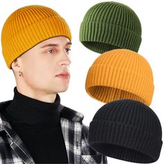 PRICES MAY VARY. 【Fashionista’s Choice】- Mini plain rolled up edge Knitted skullcap is the most fashionable hat now. The fisherman hat adds comfort and style to any outfit. 【Short Style Above Ears】- Width 8.3 inch(21cm) / Height 6.5 inch(16.5cm) Stretchable Fits Head Circumference 21~23 inch(53~58cm). Upgraded size delivers more cozy. 【Premium Seamless Handmade】- This sailor beenie is finished by hand. Make the crown smoother and more elasticity. Seamless design make it looks expensive. 【Perfect Fisherman Beanie Crochet Pattern, Cheap Fisherman Cap, Cheap Warm Beanie For Men, Skater Beanie, Patagonia Beanie, Mens Fisherman Beanie, Fishers Hat, Small Beanie, Beanies For Men