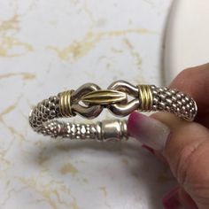 Sterling Silver And 18 K Gold Luxury Gold Sterling Silver Tarnish-resistant Bracelet, Gold-plated Nickel-free Sterling Silver Bangle, Lagos Bracelet, Gold-tone Link Bracelet With Lobster Clasp, Lagos Jewelry, Womens Jewelry Bracelets, 18k Gold, Women Jewelry, Sterling Silver