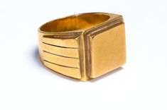 Men's Gold Ring. This vintage men's 18K yellow gold ring is crafted from solid gold and is sure to be treasured for years to come. The 18K gold gives the piece a rich yellow hue and makes it a timeless addition to any collection. Mens Gold Rings, Genuine Love, Ring Sale, 18k Yellow Gold Ring, Mens Gold, Yellow Gold Ring, Yellow Gold Rings, Vintage Men, Gold Ring