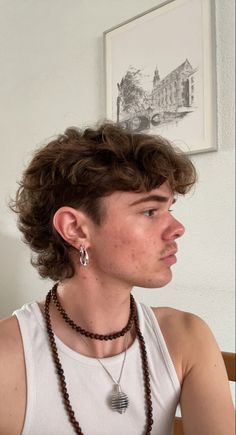 Mullets For Men Curly, Modern Textured Mullet, Curly Hair Soft Mullet Men, Short Wavy Mullet Mens, Urban Mullet, Fluffy Hair Mullet Men, Slight Mullet Mens, Baby Mullet Haircut Men, Mullet With Long Hair