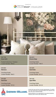 the color scheme for this bedroom is neutral